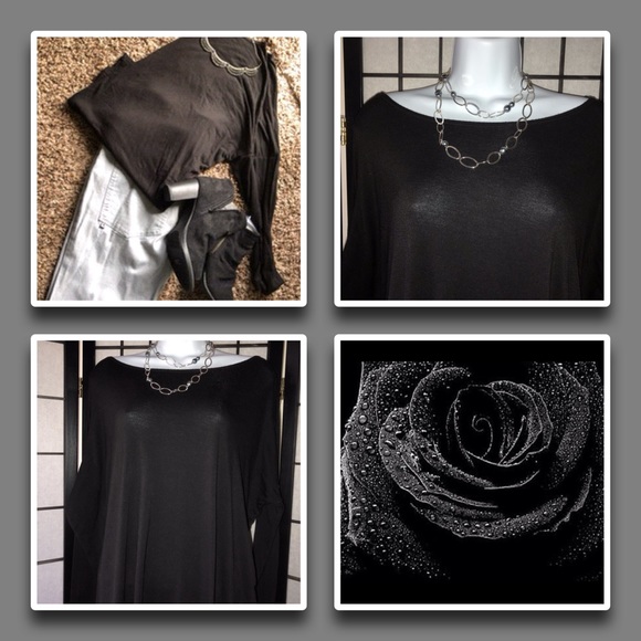 Sz L/XL Loose Fitting Scoop Neck Long Sleeve Shirt